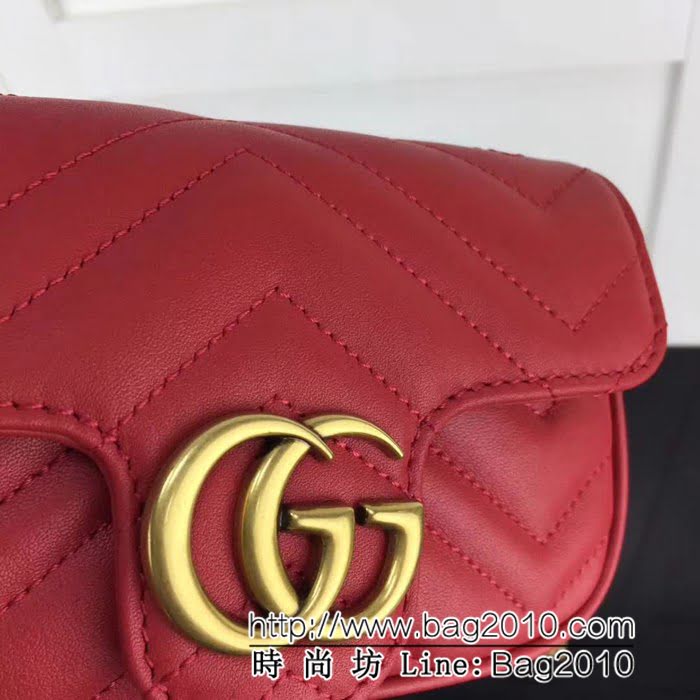 GUCCI古馳頂級原單 新款專櫃品質 實物實拍 476433 大紅色正品開模純銅五金鏈條斜跨小包 HY1073